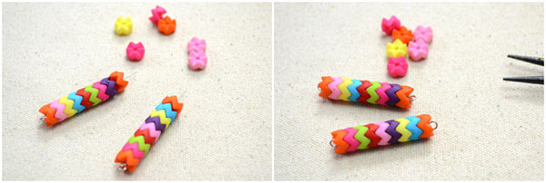 Making-Long-Dangle-Earrings-with-Rainbow-Saw-toothed-Beads-step2